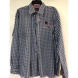 Kitzo Alpen Austria Mens Blue Plaid Shirt Sz 43 EU